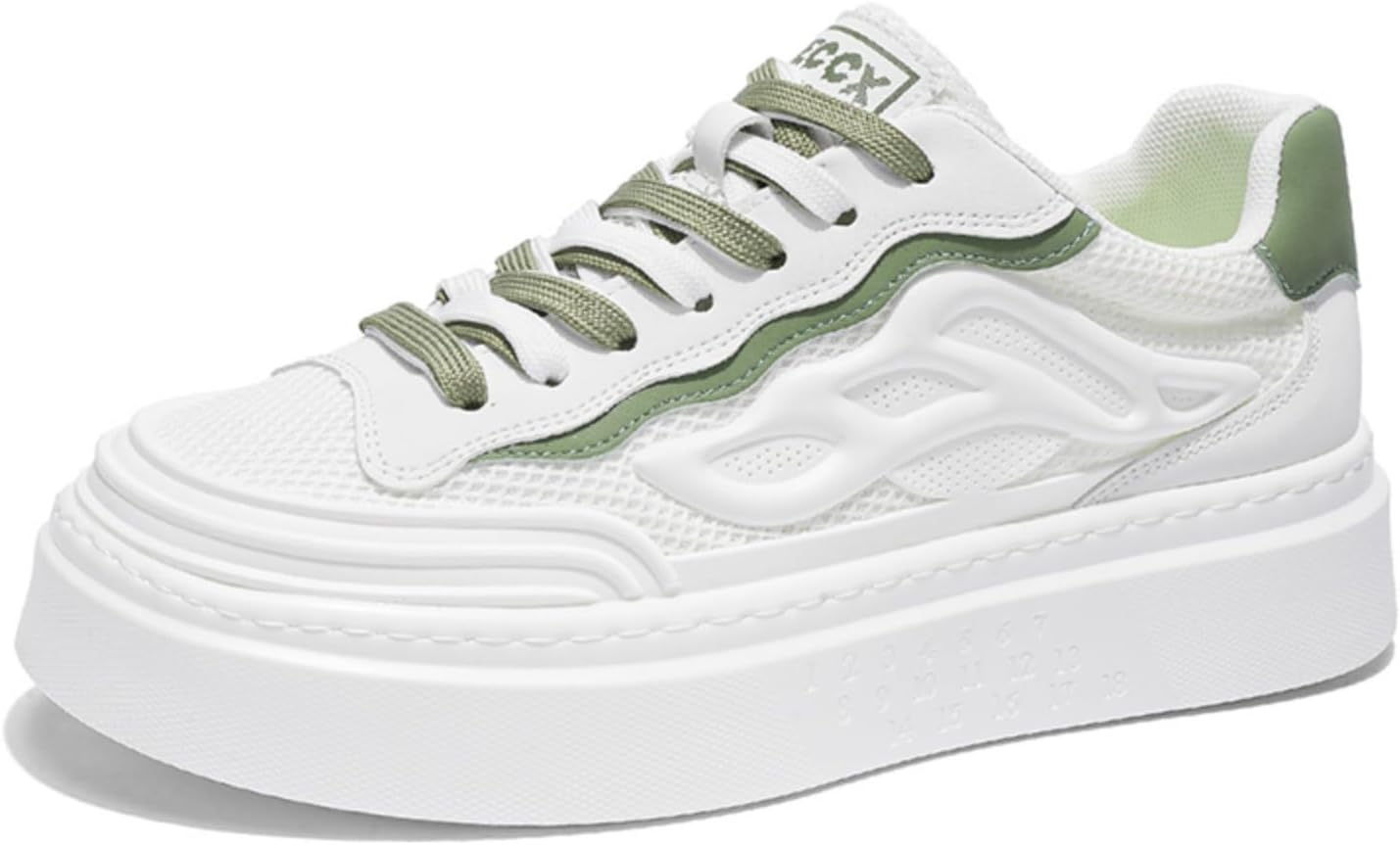 

Мужские модные кроссовки на платформе с шнуровкой, с круглым носком, низкие, нескользящие, повседневные массивные обувь для спортзала, спорта, тенниса, бега, пробежек и прогулок Aokisx