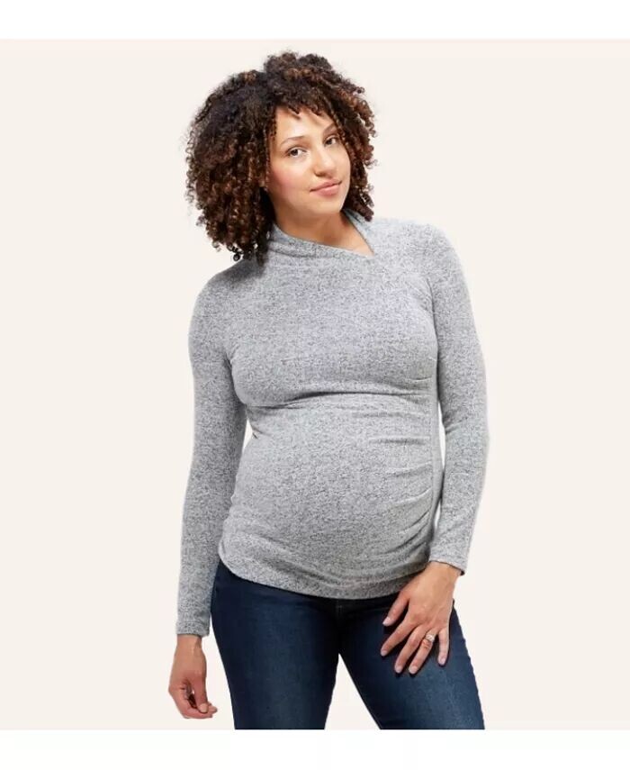 

Вязаный свитер Claire Cloud для беременных NOM Maternity, серый