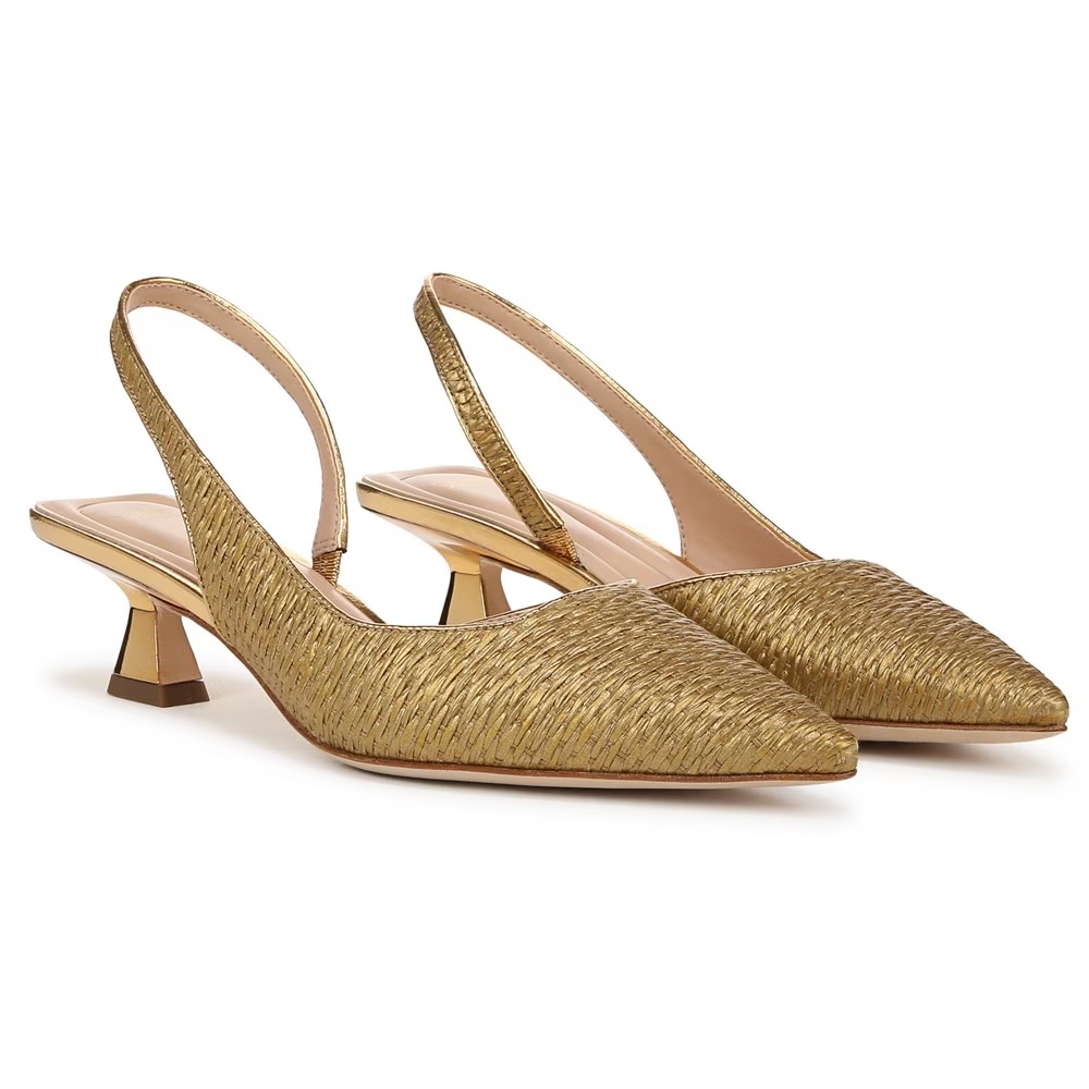 Туфли на ремешке Devin Sarto By Franco Sarto, gold fabric