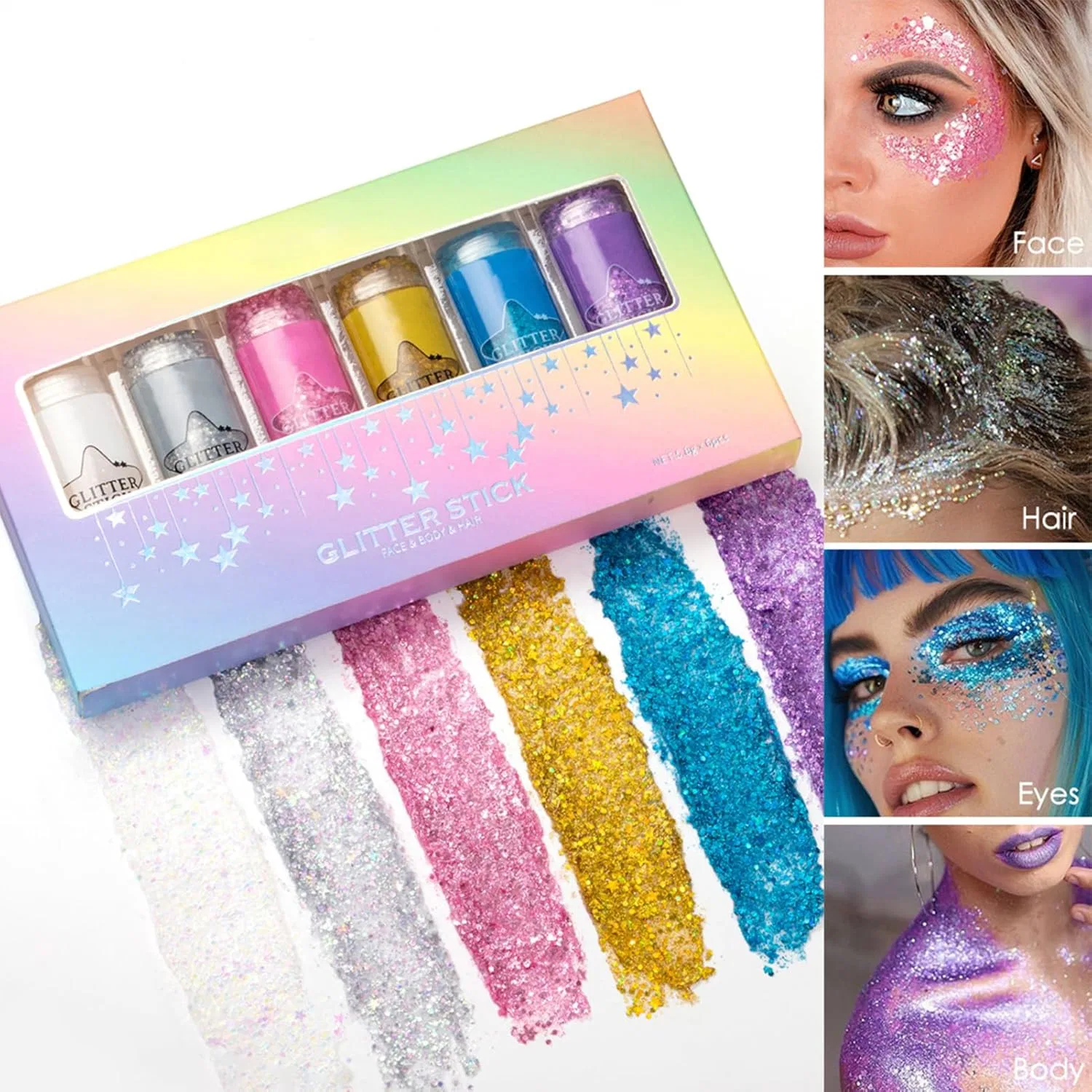 Блеск для лица и тела Glitter Stick 6 цветов — фото 4
