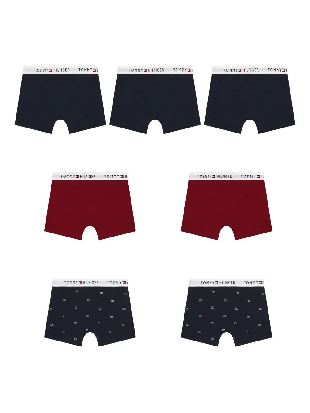 Боксеры с логотипом на поясе (комплект из семи штук) Tommy Hilfiger Junior, синий — фото 2