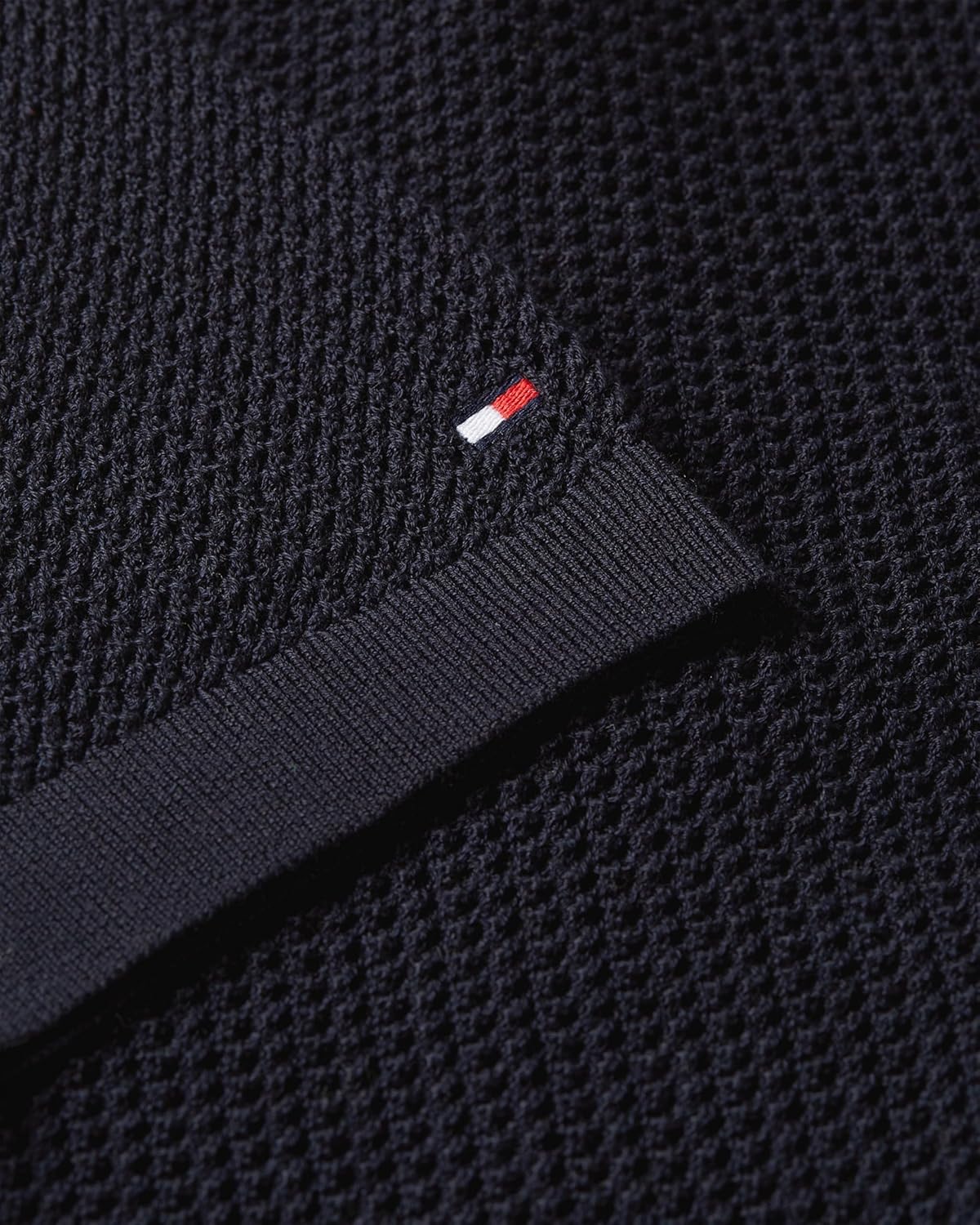 Мужская структурированная трикотажная рубашка Tommy Hilfiger с коротким рукавом, стандартного кроя, Desert Sky — фото 4