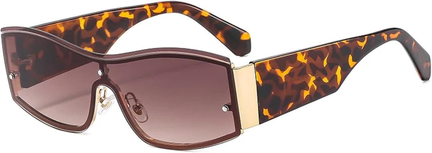 

Модные солнцезащитные очки в стиле стимпанк для женщин и мужчин, трендовые, роскошные, для путешествий и вождения, с защитой от УФ-излучения UV400 TKKTLLT, Flower Gradient Tea