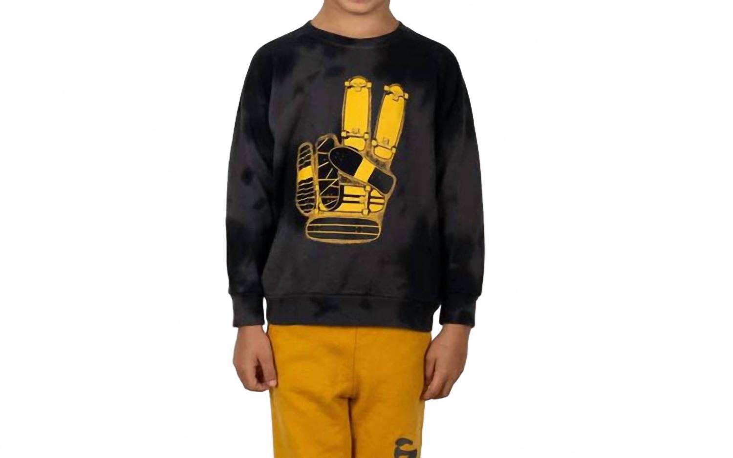 

Толстовка Skate More для мальчиков с регланами в черном цвете с принтом тай-дай Tiny Whales, Black Tie Dye