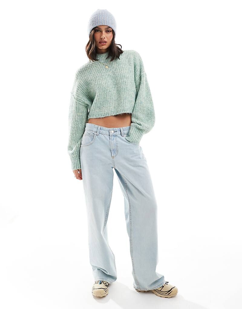 

ASOS DESIGN – Свитер-водолазка из крученой пряжи зеленого цвета