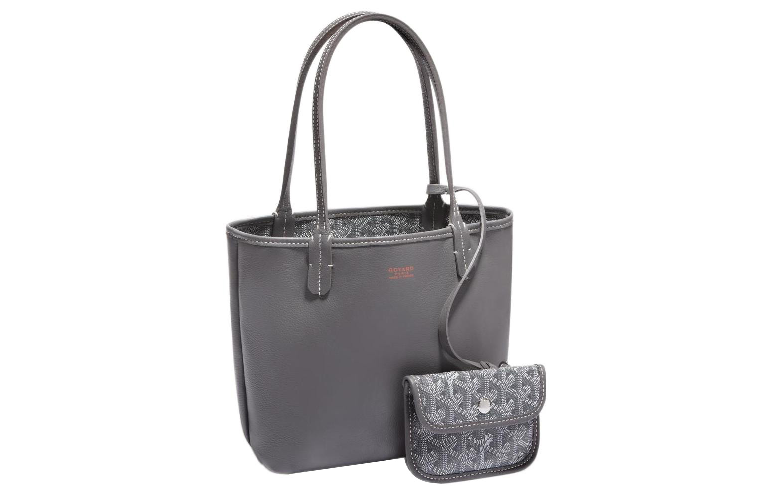 

GOYARD Сумка тоут мини женская с комбинацией холста и кожи, Gray