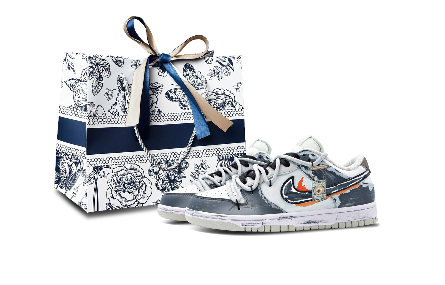 

Кроссовки Nike Dunk Skateboarding Shoes Women's Low-top Orange/white/gray, серый/оранжевый
