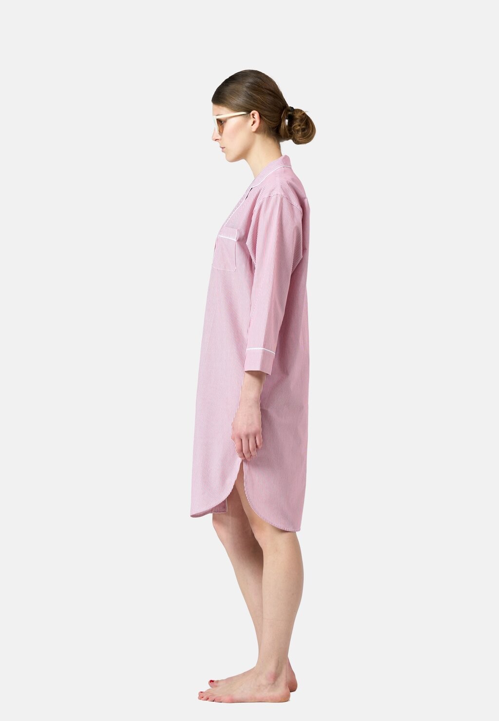 

Верх пижамы EVE THIN STRIPE LONG BUTTON UP Nufferton, красный