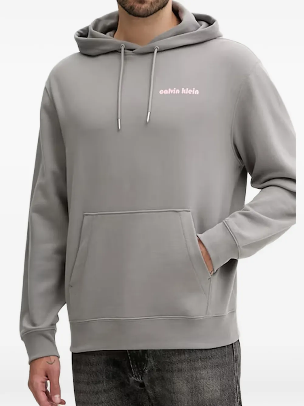 

Худи с принтом логотипа Calvin Klein, серый