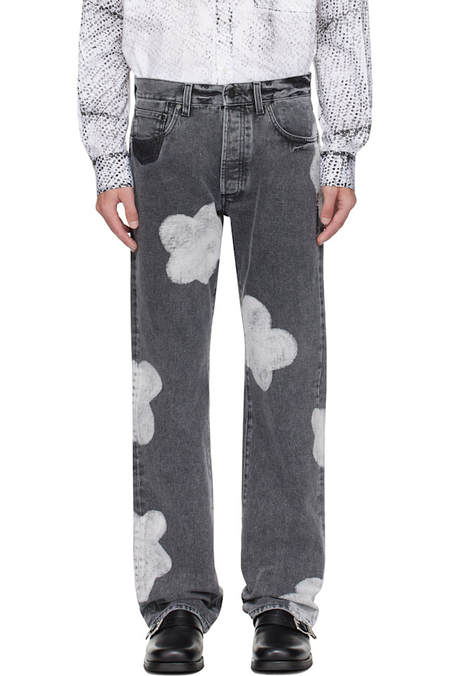 

Forma Серые выбеленные джинсы с цветочным рисунком