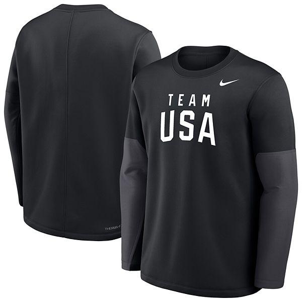 Мужская черная толстовка Team USA Coaches Therma-Fit с длинным рукавом Nike — фото 2