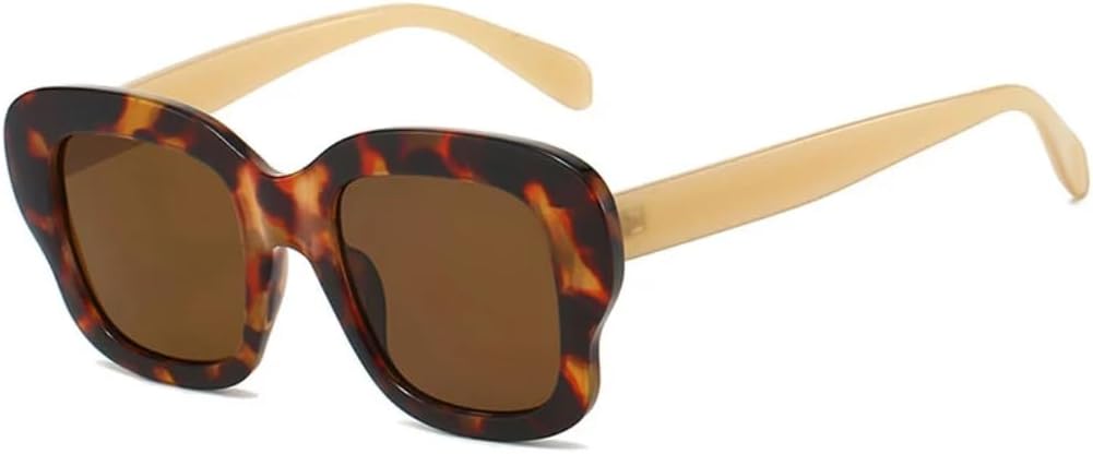 

Солнцезащитные очки с защитой от УФ-излучения UV400 | Большая оправа, панк-стиль, яркие линзы | Для женщин и мужчин, для занятий спортом на открытом воздухе и вождения DSVIGF, Leopard-brown