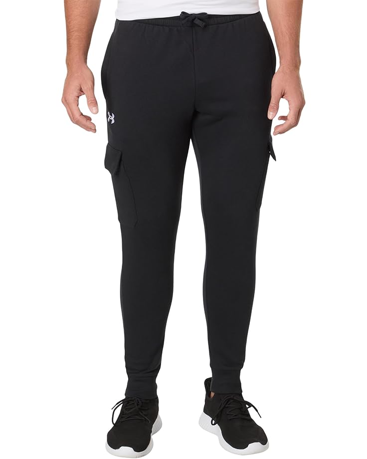 

Брюки Under Armour Rival Fleece Cargo Joggers, черный/белый