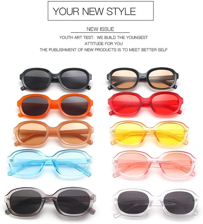 

Солнцезащитные очки 2026 года для мужчин и женщин, модные, овальной формы, для активного отдыха, с защитой от УФ-излучения UV400, оранжево-серые MTZJH, One Color