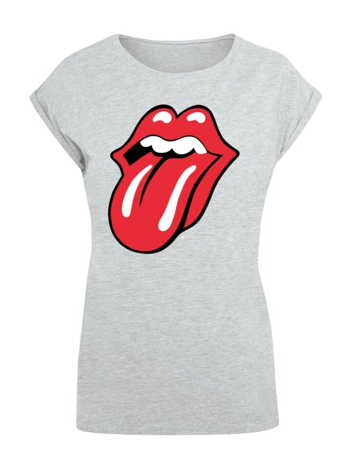 

Футболка F4NT4STIC Extended Shoulder T-Shirt The Rolling Stones Zunge, пятнистый серый