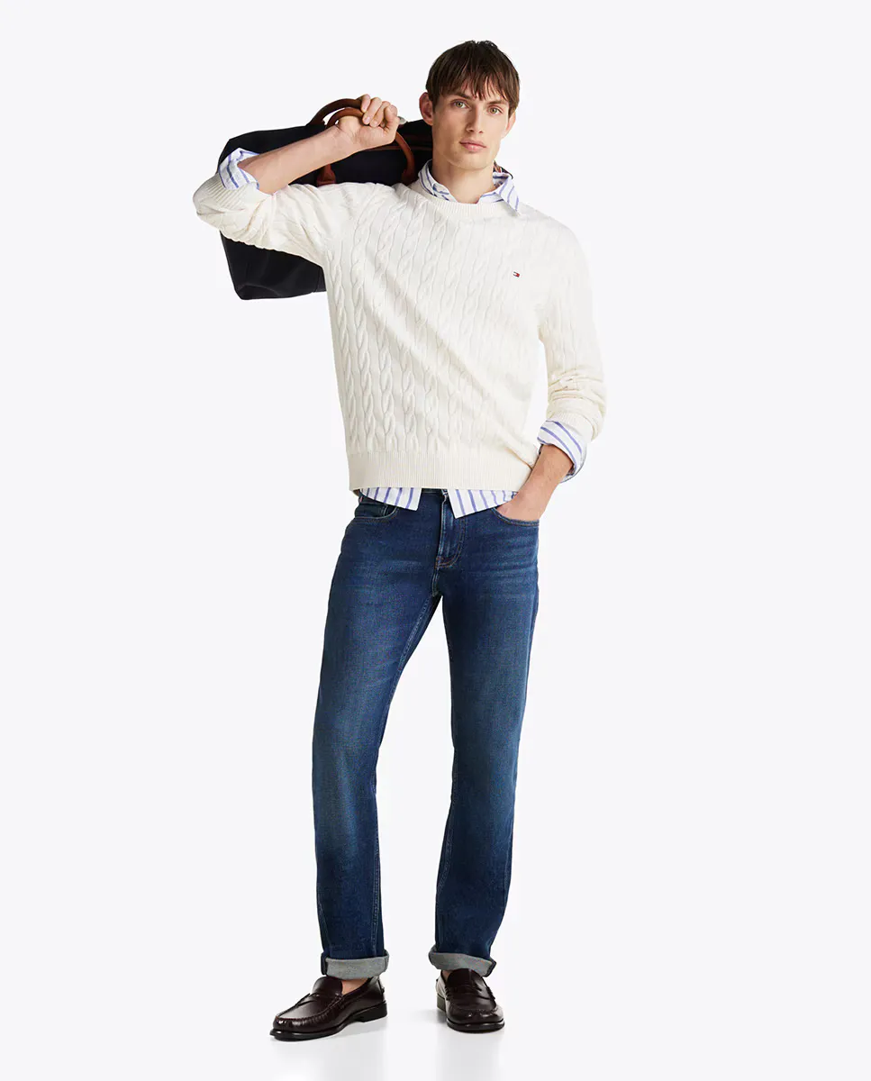 

Мужские джинсы прямого покроя из хлопка Tommy Hilfiger, индиго
