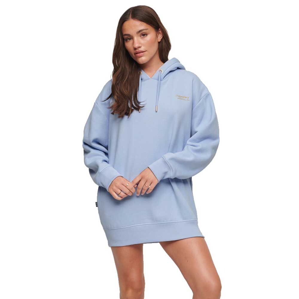 

Короткое платье Superdry Essential Hooded Sweat Long Sleeve, синий
