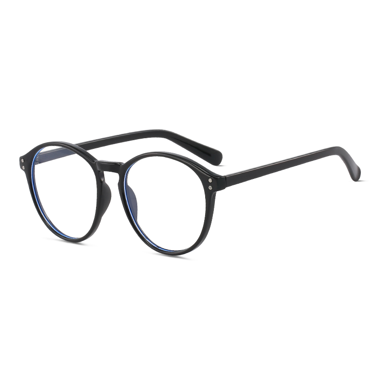 

MK MINGKU Круглая оправа для очков унисекс, Bright Black Frame
