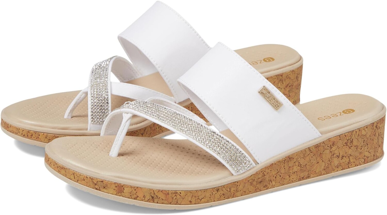 Сандалии Bzees Bora Bright Wedge Sandals, белый