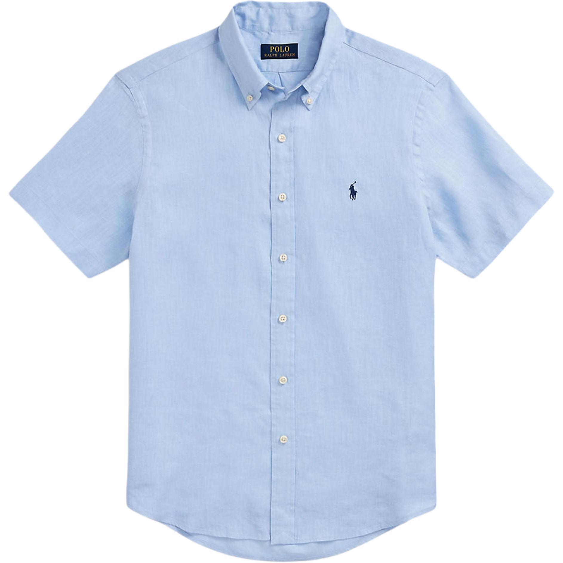 

Рубашка с коротким рукавом и вышитым логотипом Polo Ralph Lauren, синий