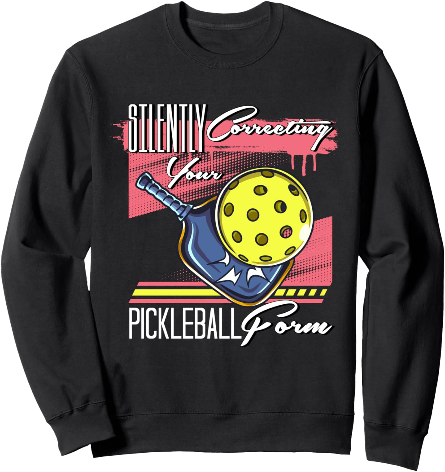 

Милая забавная толстовка с шуточным рисунком для фанатов, которая незаметно корректирует вашу технику игры в пиклбол Four1Nine Pickleball Official, черный