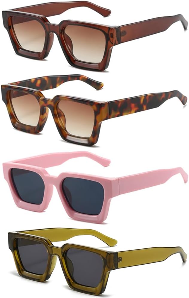 

Массивные солнцезащитные очки в толстой квадратной оправе для женщин и мужчин, в стиле ретро-винтаж, с защитой от УФ-излучения UV400 Generic, Brown, Tortoiseshell, Pink, Translucent Olive Green