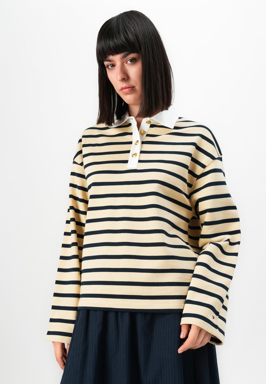 Толстовка Tommy Hilfiger BUTTON RUGBY, Country Ivory/Dark Night Navy/Blue — фото 4