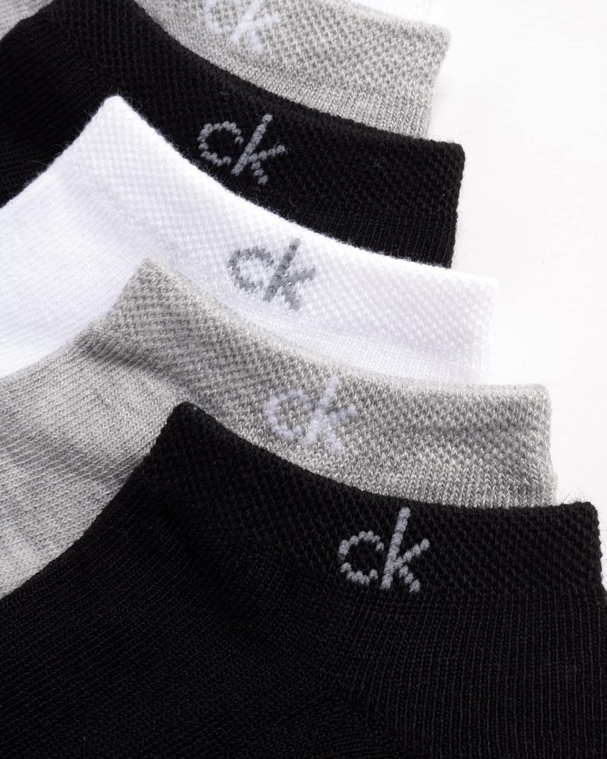 Женские носки Calvin Klein No Show - 12 пар мягких эластичных дышащих спортивных носков с низким вырезом для женщин (размер обуви: 4-10), Black/White/Grey — фото 3