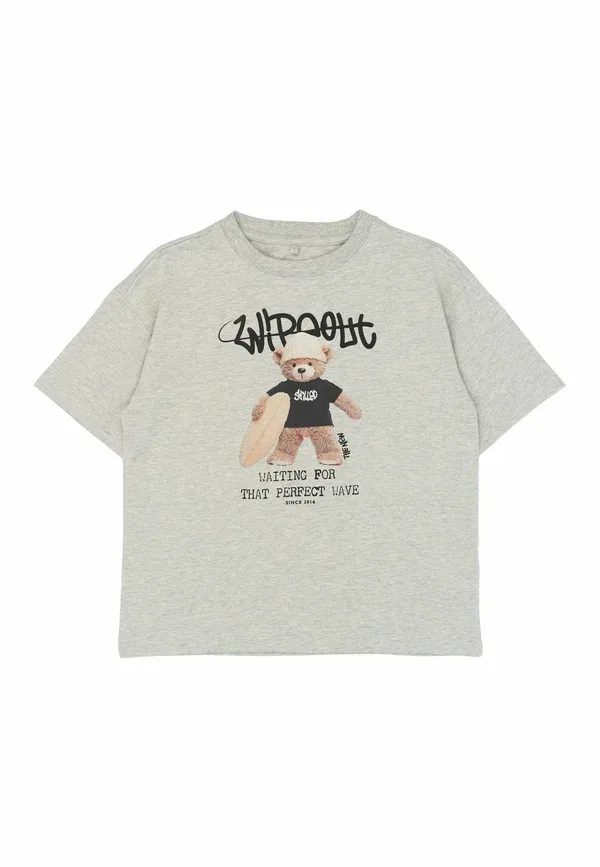 Футболка Tnteddy tee print t-shirt The New, светло-серый меланж — фото 4