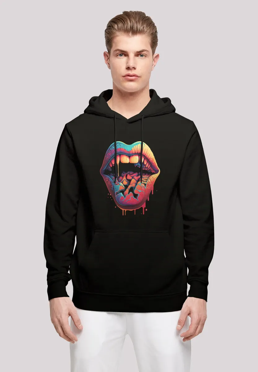 

Толстовка F4NT4STIC "Drooling Lips HOODIE", принт, черный