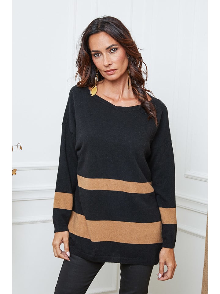 

Свитер Ellev черного/светло-коричневого цвета So Cachemire