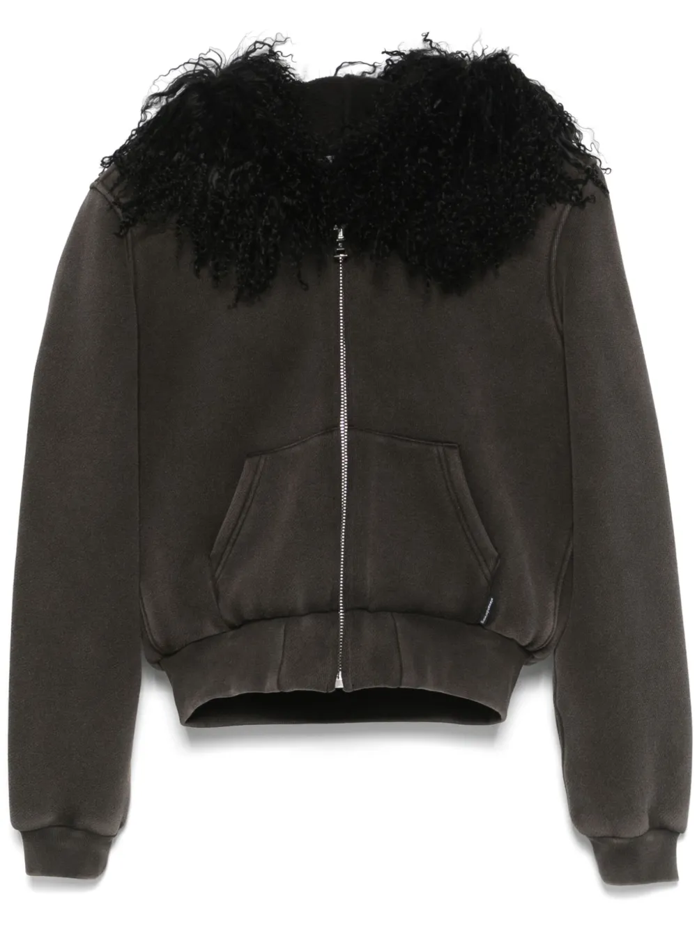 

Куртка с мехом на капюшоне Alexander Wang, серый