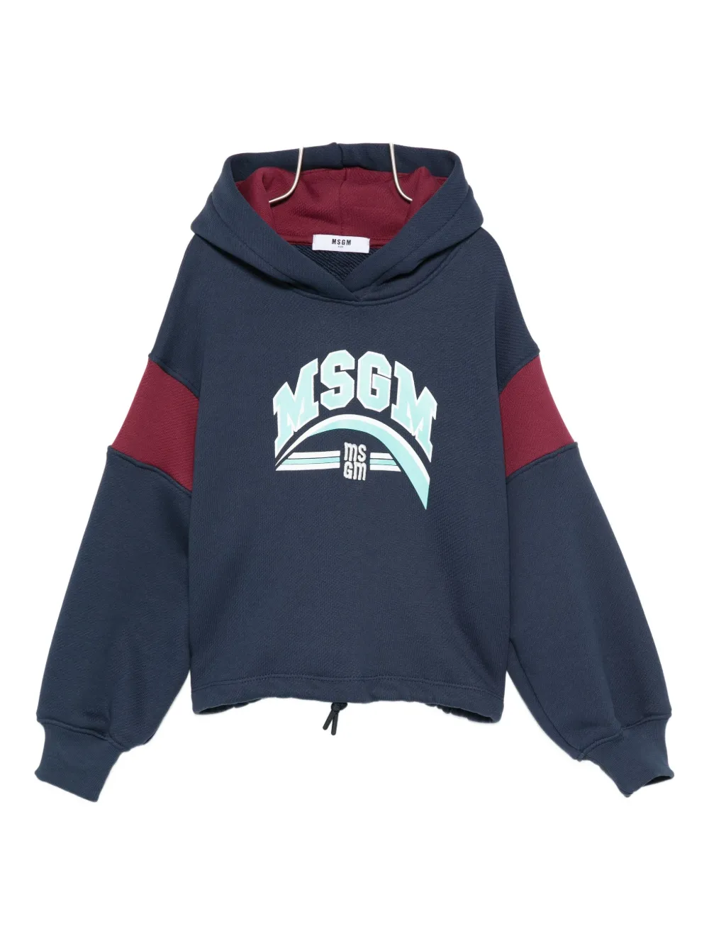 

Толстовка с капюшоном в стиле колор-блок MSGM Kids, синий