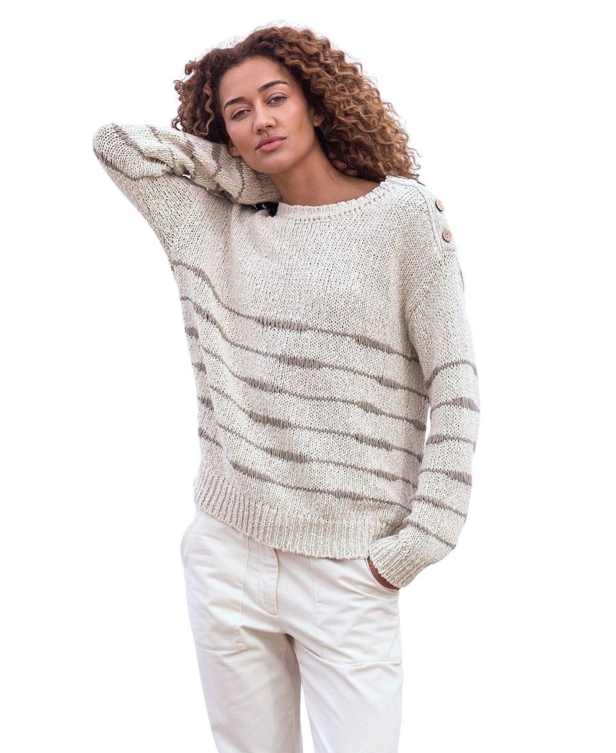 

Женский бретонский свитер с ажурной вязкой Celtic & Co, Oatmeal taupe