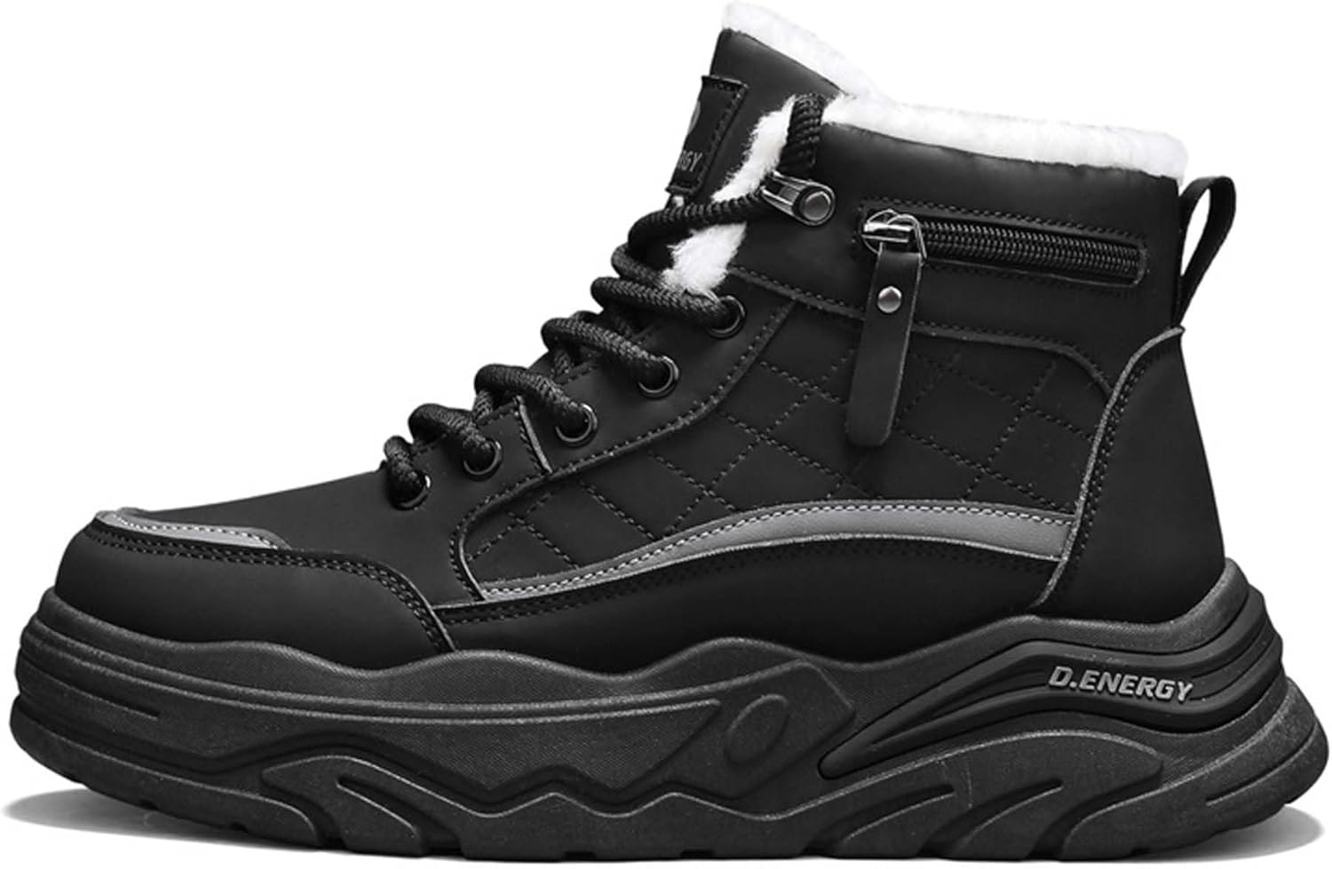 

Зимние высокие повседневные бархатные хлопковые ботинки, модные снежные сапоги с толстой подошвой Generic, черный