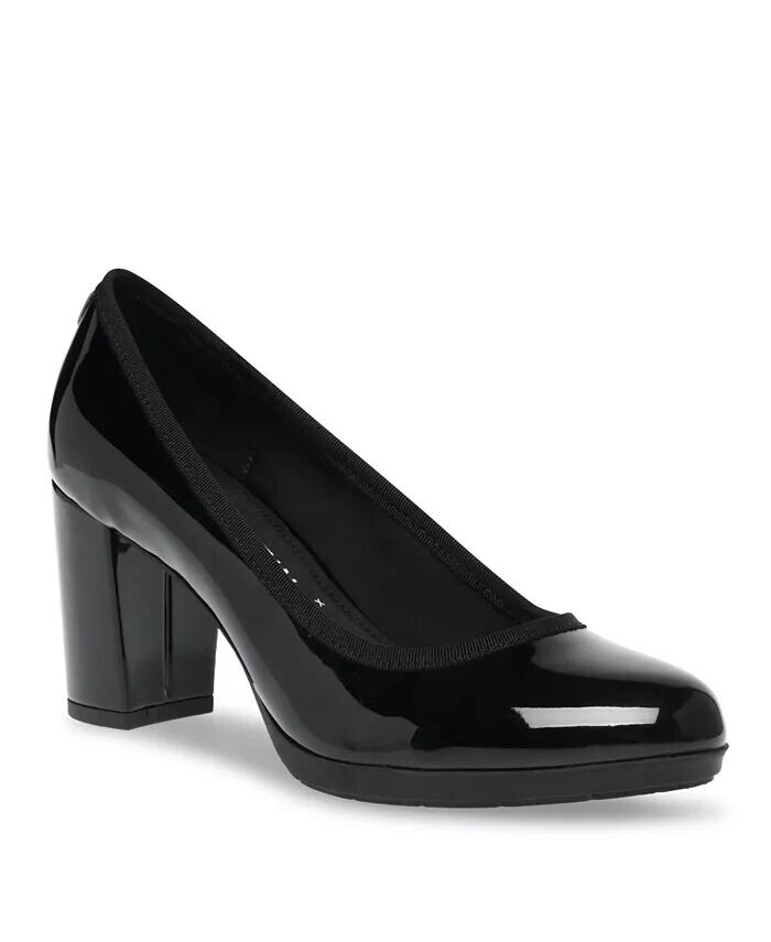 Женские туфли-лодочки Castana с круглым носком и блочным каблуком Anne Klein, черный
