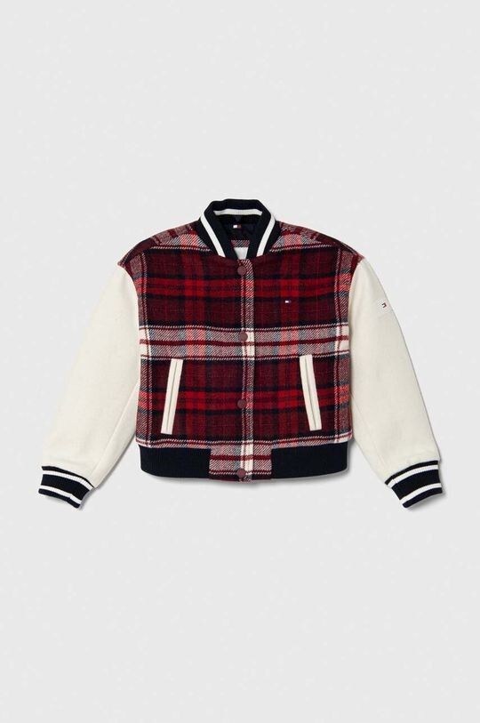 

Детский бомбер Tommy Hilfiger из смесовой шерсти, красный