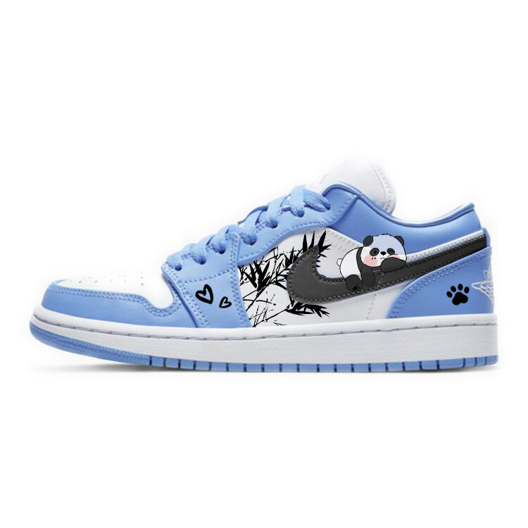 

Кроссовки Air JORDAN 1 Vintage Basketball Shoes Women's Low-Top Blue White, синий