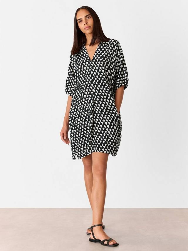

Мини-платье расслабленного кроя с треугольным принтом Whistles, Black/Multi