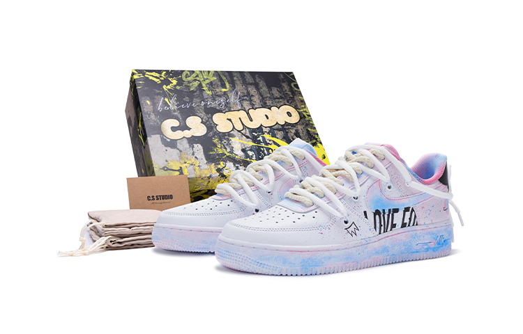 

Кроссовки Nike Air Force 1 Skateboard Shoes Men Low-Top White Blue/Pink