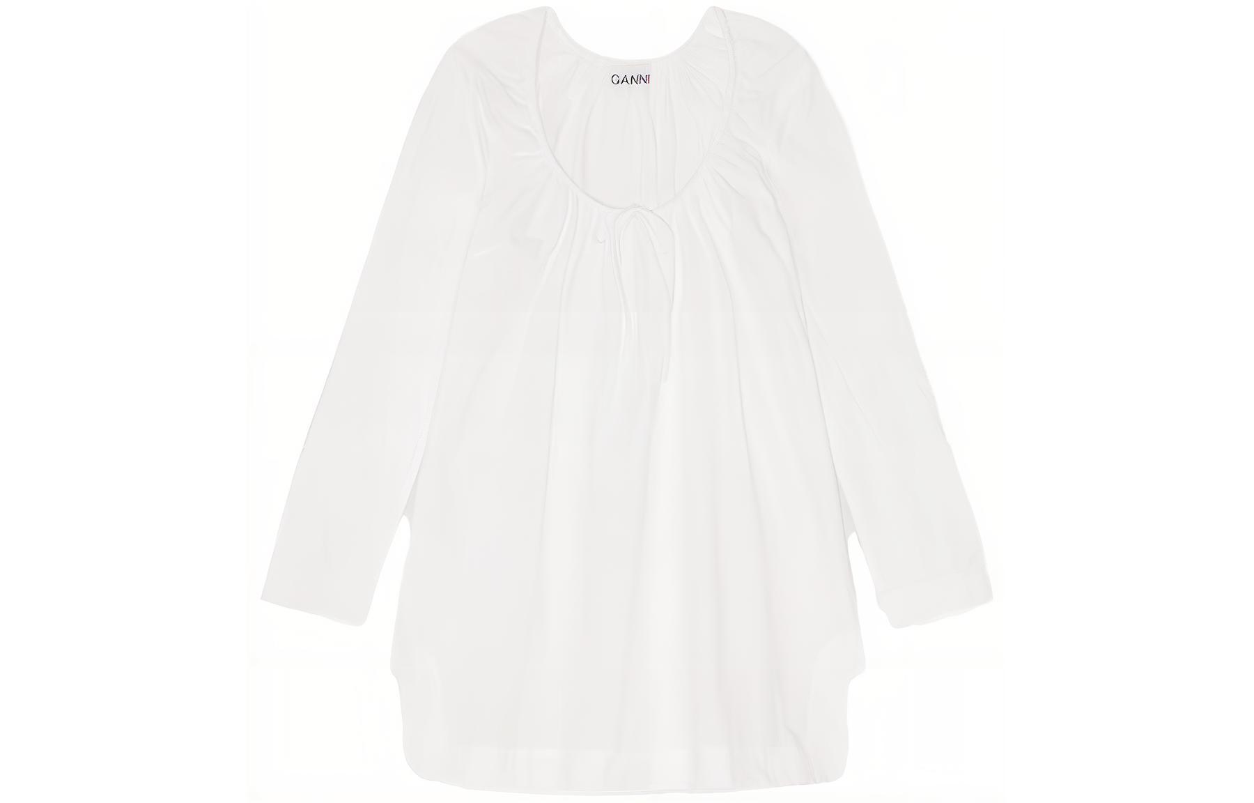 

GANNI Женские платья с длинными рукавами яркий чистый белый