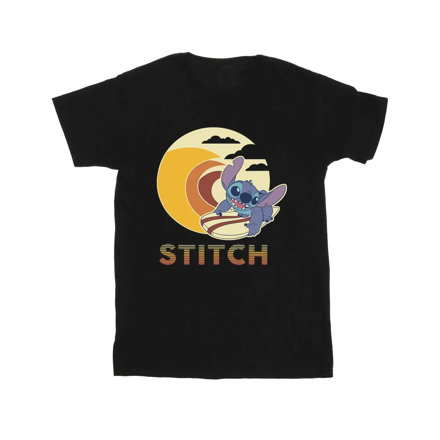 Футболка для девочек с принтом Lilo & Stitch Disney, черный — фото 2