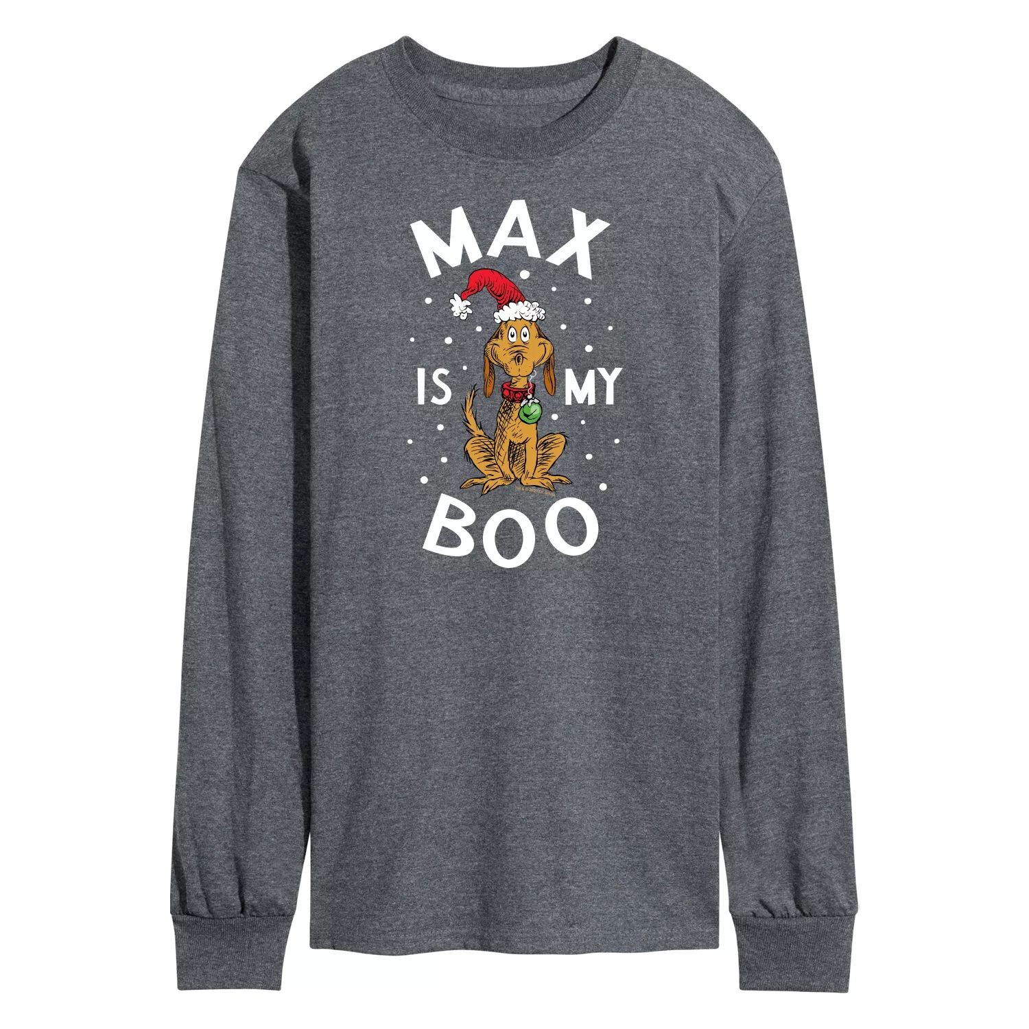 

Мужская футболка с длинными рукавами Dr. Seuss Grinch Max Is My Boo Licensed Character