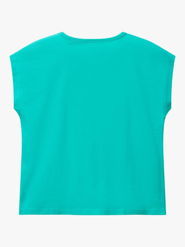 Детская футболка без рукавов с пайетками Benetton, Teal Green — фото 2