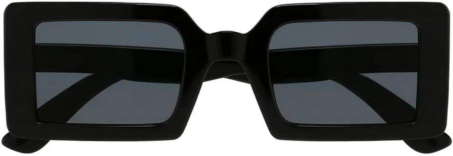 

Полупрозрачные прямоугольные солнцезащитные очки Les Lunettes de Soleil, квадратная прямоугольная форма, массивная оправа, тонкий широкий профиль Generic, Black