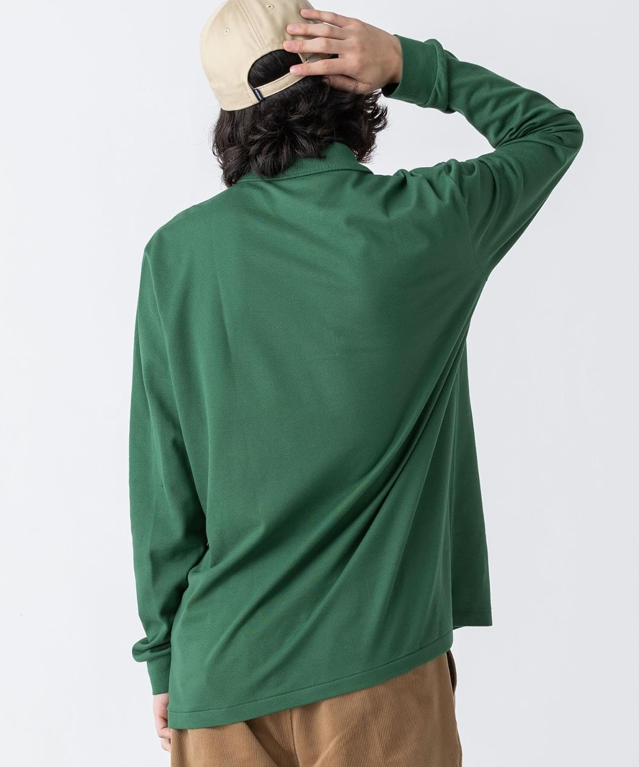 Официальная поло-рубашка Lacoste Original Fit с длинным рукавом, модель L1312, зеленый — фото 4