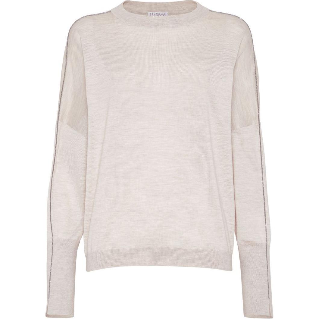 

Застегивающийся свитер с детализированным кроем Brunello Cucinelli, светло-бежевый