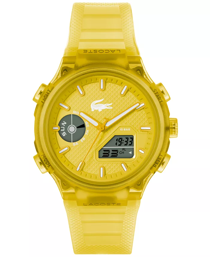 

Мужские часы LC33 с желтым силиконовым ремешком, 45 мм Lacoste
