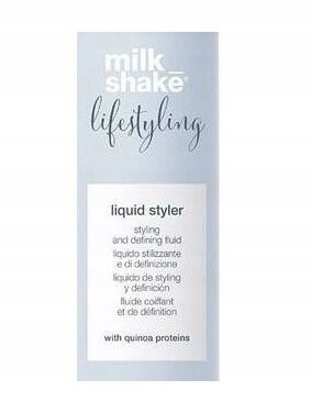 Milk Shake Lifestyling Liquid Styler - специализированный флюид с УФ-фильтром с протеинами шелка, придает блеск волосам 10мл — фото 3