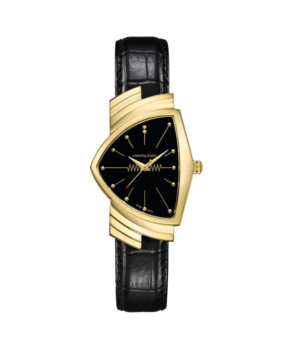 

Мужские часы Ventura L H24301731 с кожаным ремешком Hamilton, черный